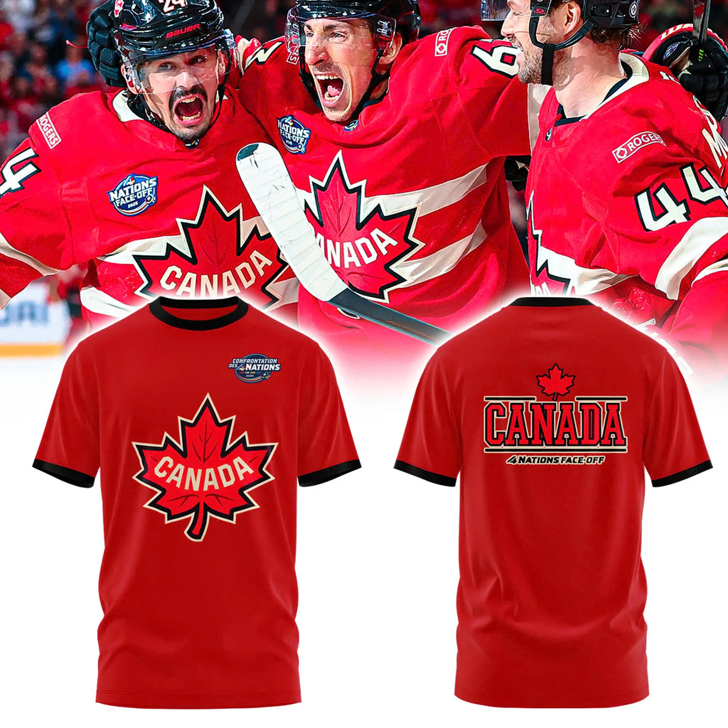 Canada Fanatics Red 2025 4 Nations Face Off Seize Fleece Pullover Tshirt