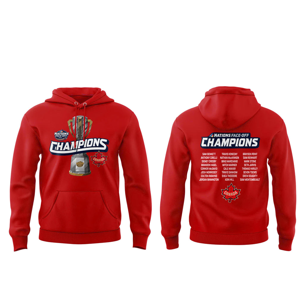 Canada Fanatics Steel 2025 4 Nations Face Off Champions Combo Hoodie | Cap | Jogger v5