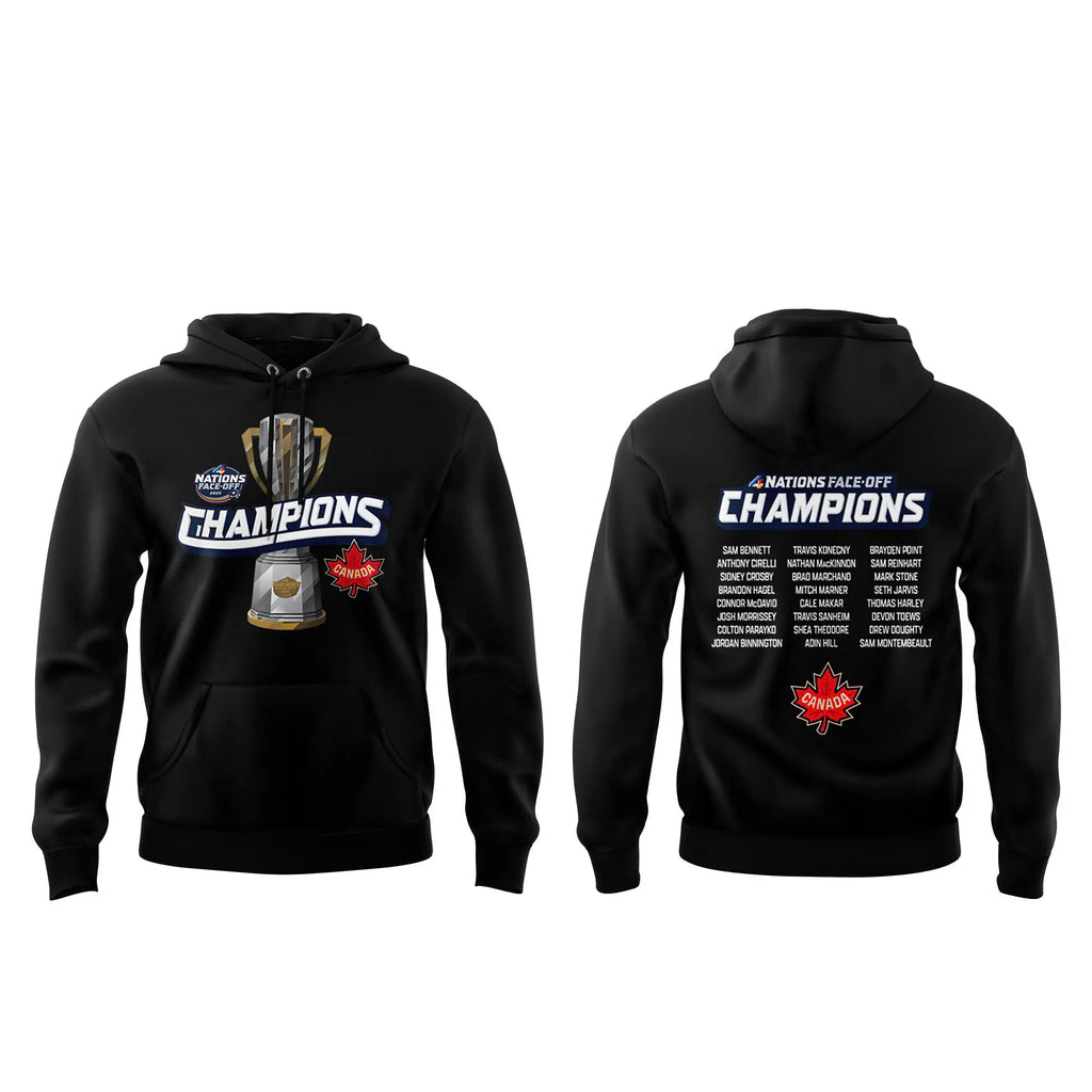 Canada Fanatics Steel 2025 4 Nations Face Off Champions Combo Hoodie | Cap | Jogger v4