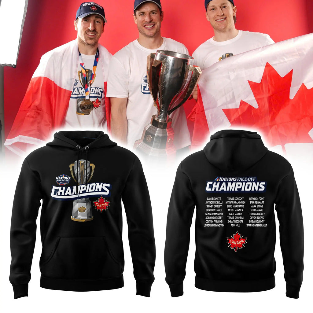 Canada Fanatics Steel 2025 4 Nations Face Off Champions Combo Hoodie | Cap | Jogger v4