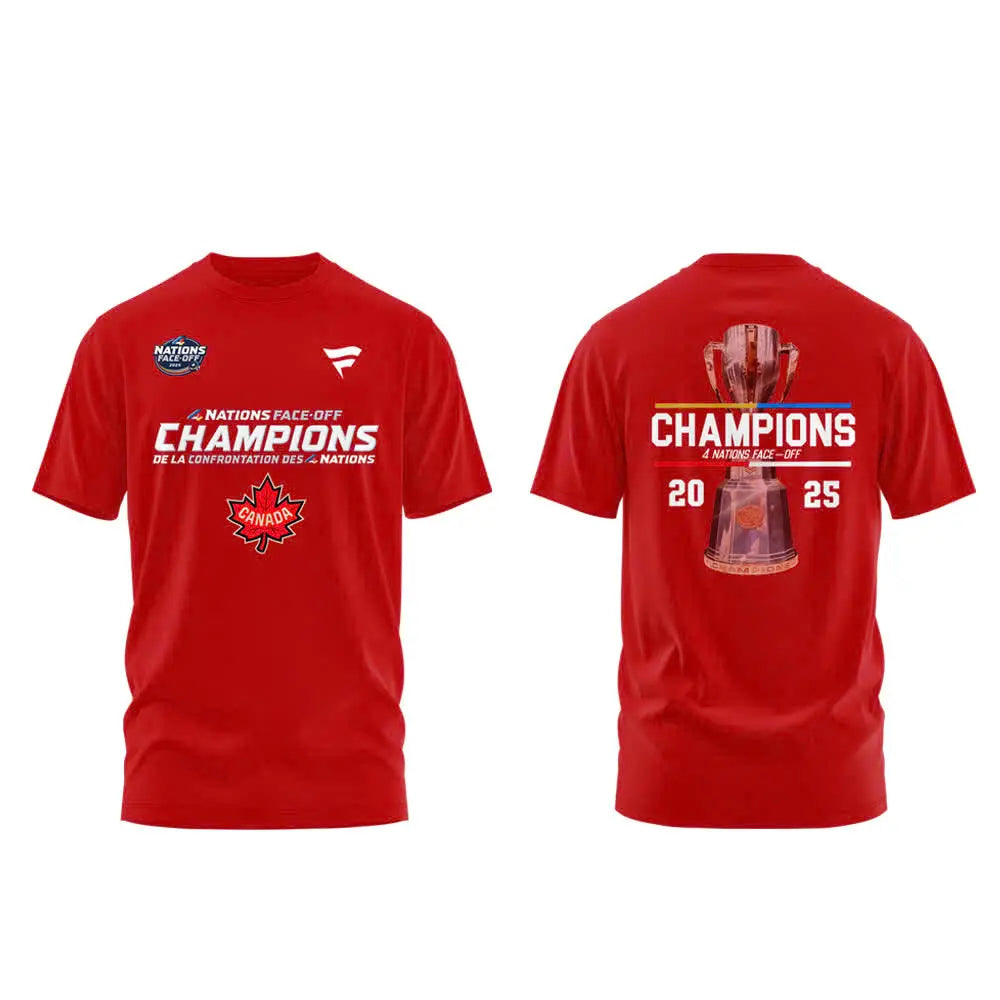 Canada Fanatics Steel 2025 4 Nations Face Off Champions Combo Tshirt | Cap | Jogger