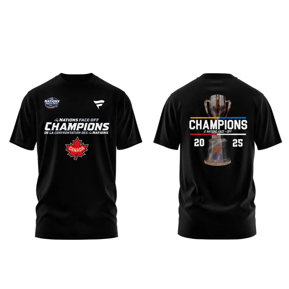 Canada Fanatics Steel 2025 4 Nations Face Off Champions Combo Tshirt | Cap | Jogger v2