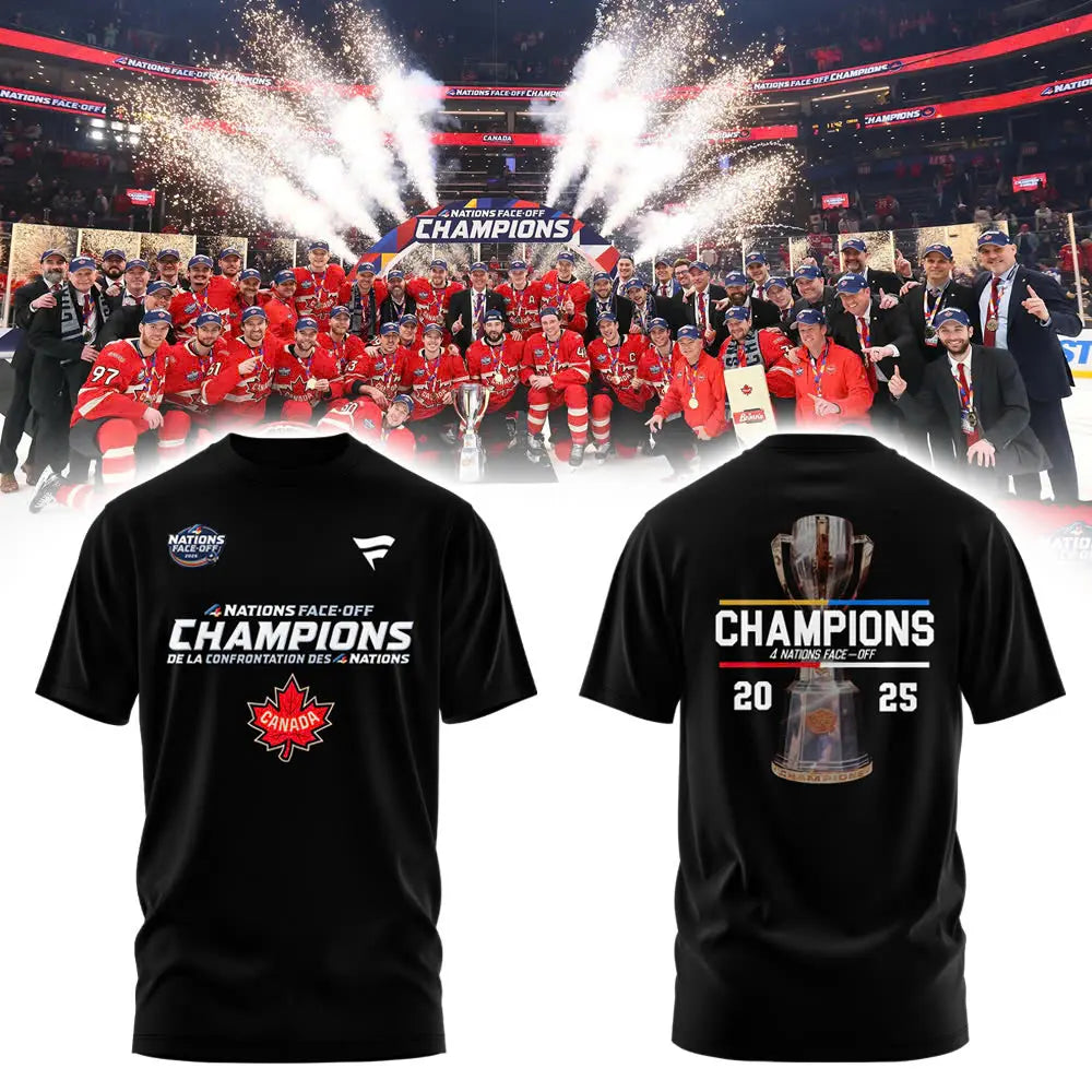 Canada Fanatics Steel 2025 4 Nations Face Off Champions Combo Tshirt | Cap | Jogger v2