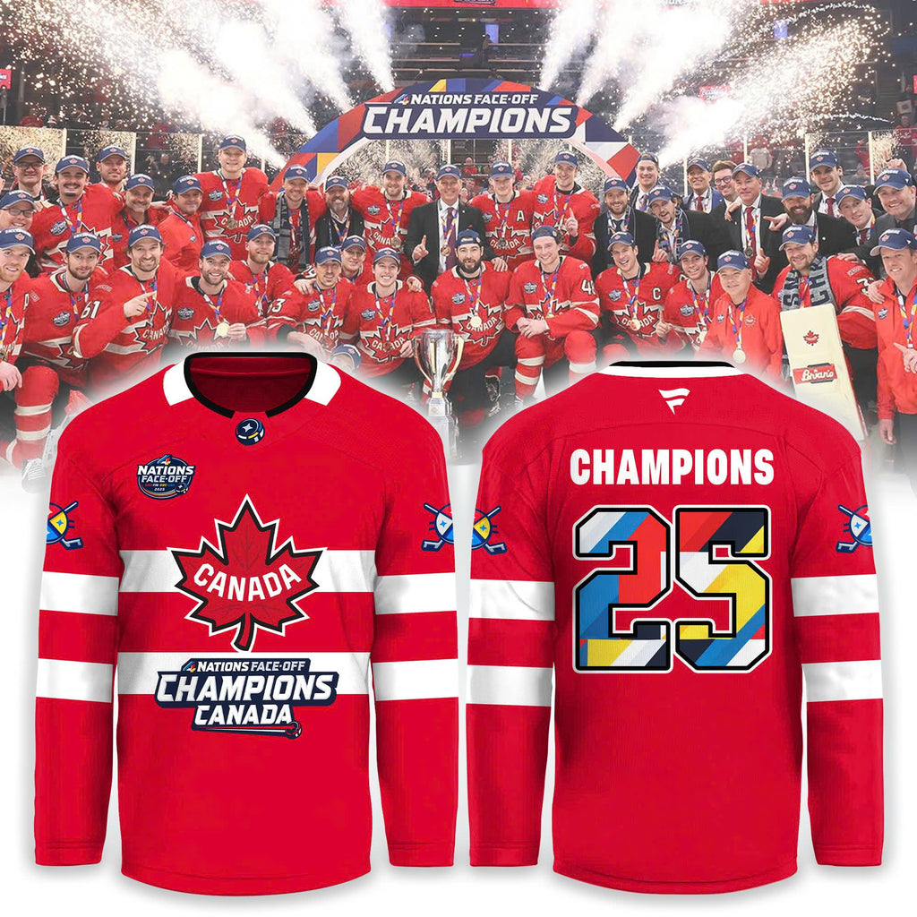 Canada Fanatics Steel 2025 4 Nations Face Off Champions Combo Hockey Jersey (Buy Combo and Save $20)