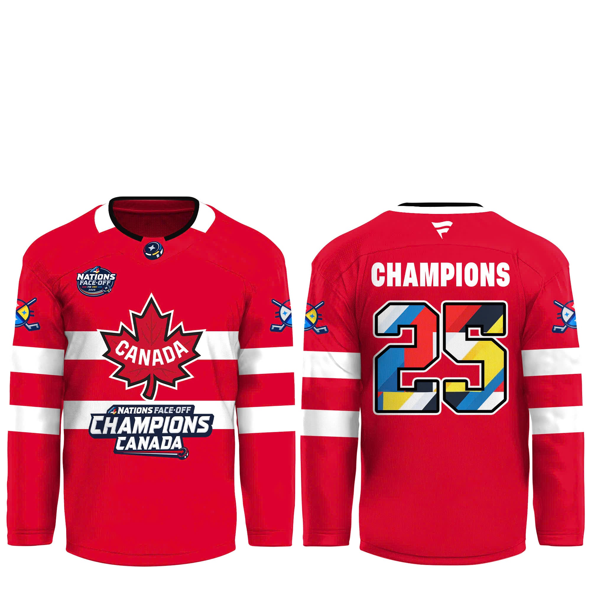 Canada Fanatics Steel 2025 4 Nations Face Off Champions Combo Hockey Jersey (Buy Combo and Save $20)