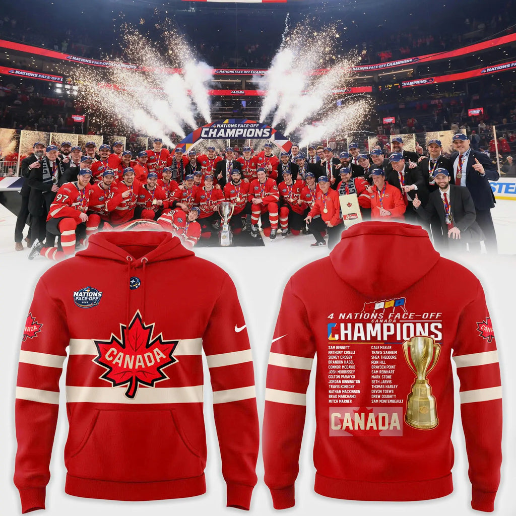 Canada Fanatics Steel 2025 4 Nations Face Off Champions Combo Hoodie | Cap | Jogger v7