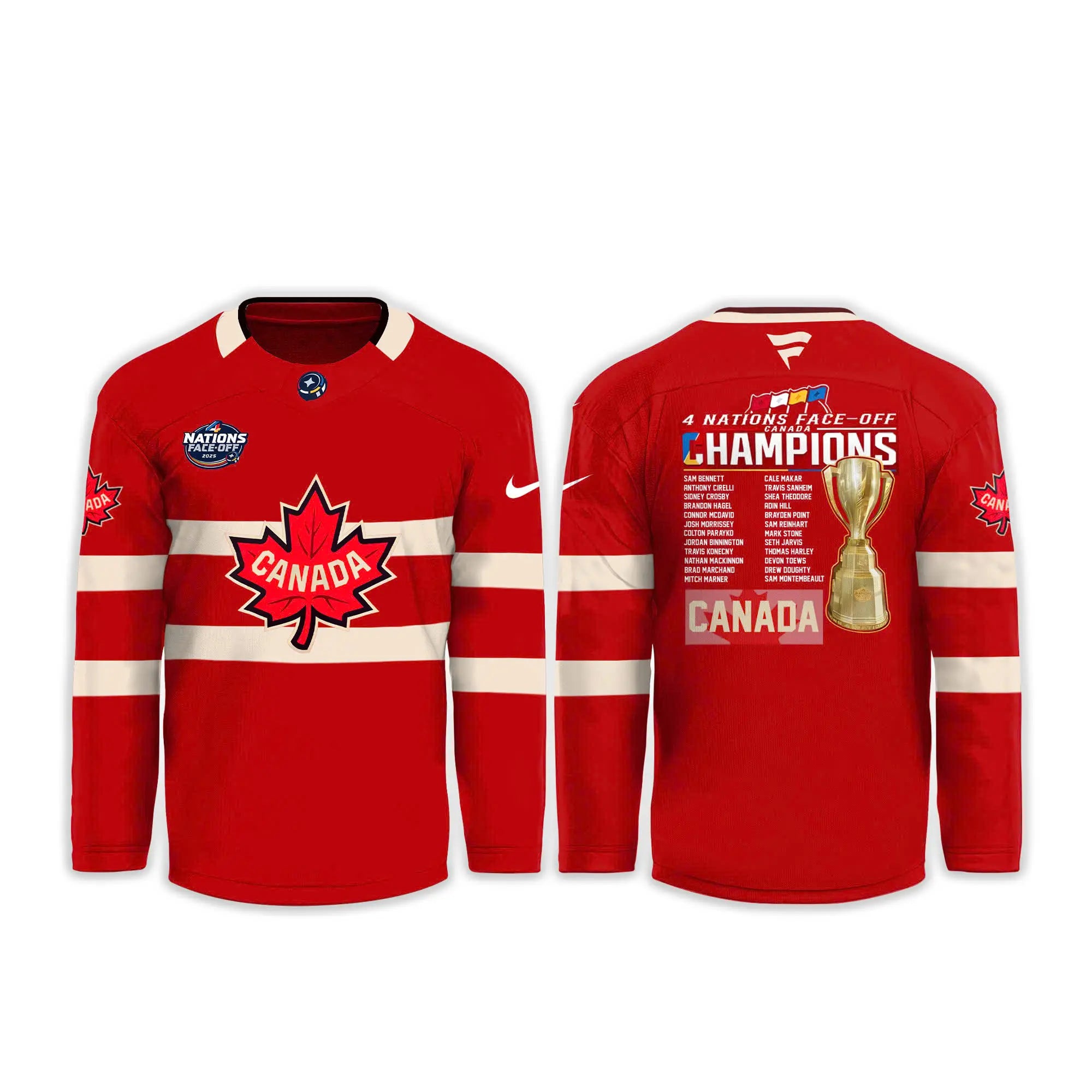 Canada Fanatics Steel 2025 4 Nations Face Off Champions Combo Hockey Jersey (Buy Combo and Save $20)